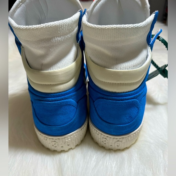 Off-White 3.0 Off Court Supreme Sneakers Blue Suede Leather Shell HighTop Virgil - Picture 8 of 10